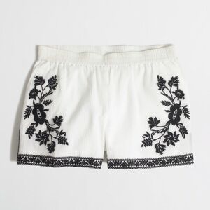 J. Crew Pull On Embroidered Cotton Shorts